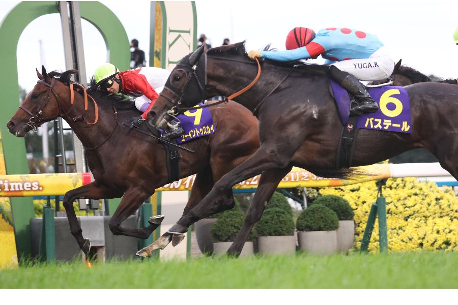 G1初制覇を飾ったゴーイントゥスカイ（左）と2着のバステール【写真：産経新聞社】