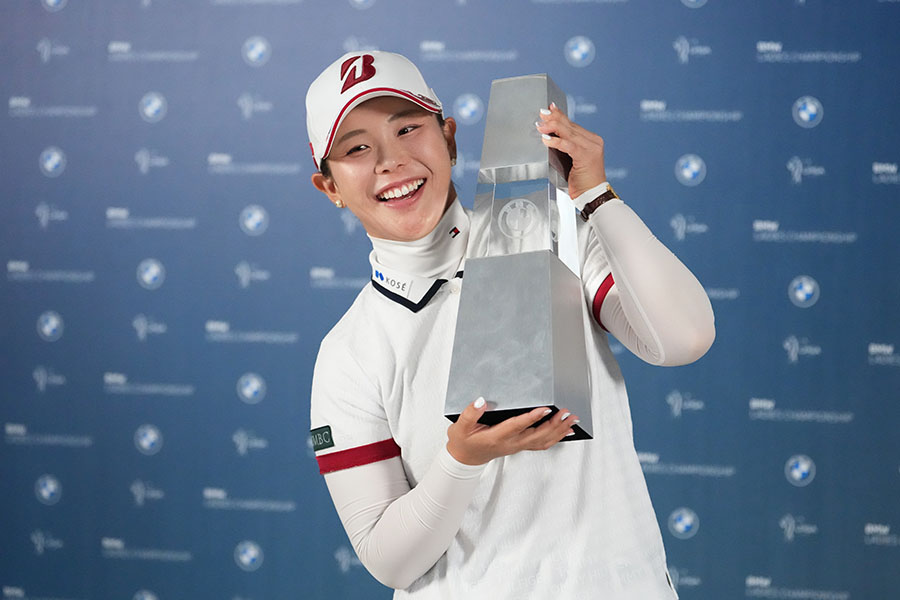 BMW女子選手権で米ツアー初優勝を成し遂げた吉田優利【写真:AP/アフロ】