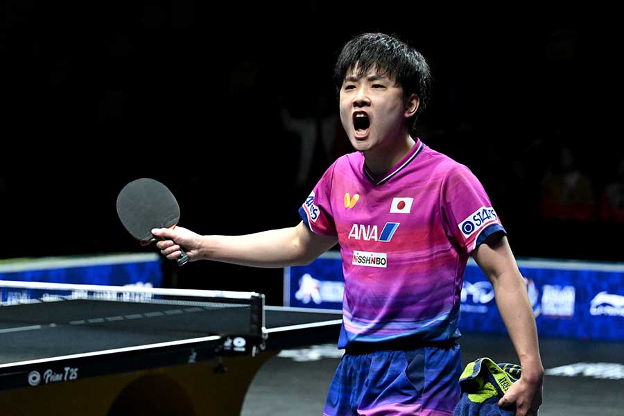 アジア選手権で金メダルに輝いた張本智和【写真:新華社/アフロ】