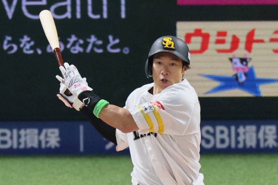 日本シリーズ第3戦に出場したソフトバンクの柳田悠岐【写真:産経新聞社】